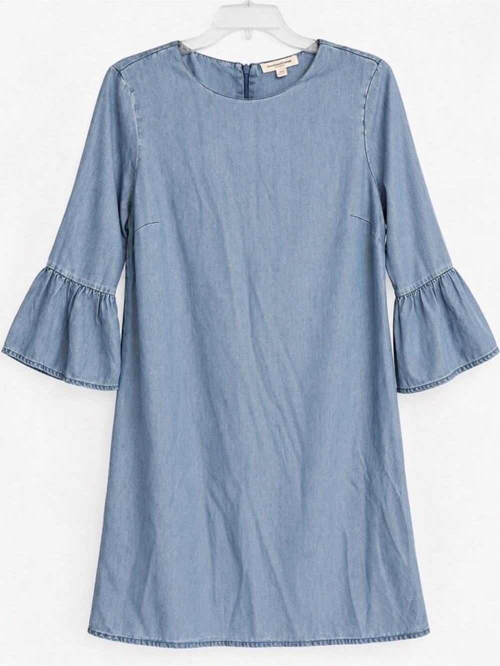 BeachLunchLounge Chambray Lyocell Bell Sleeve Shift Dress S